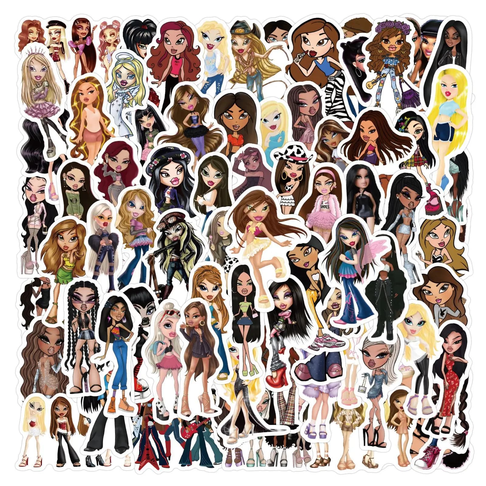 10/30/50/100PCS Bratz Graffiti adesivi bambola carina decalcomania bagaglio fai da te telefono chitarra frigorifero skateboard adesivo impermeabile giocattoli per bambini