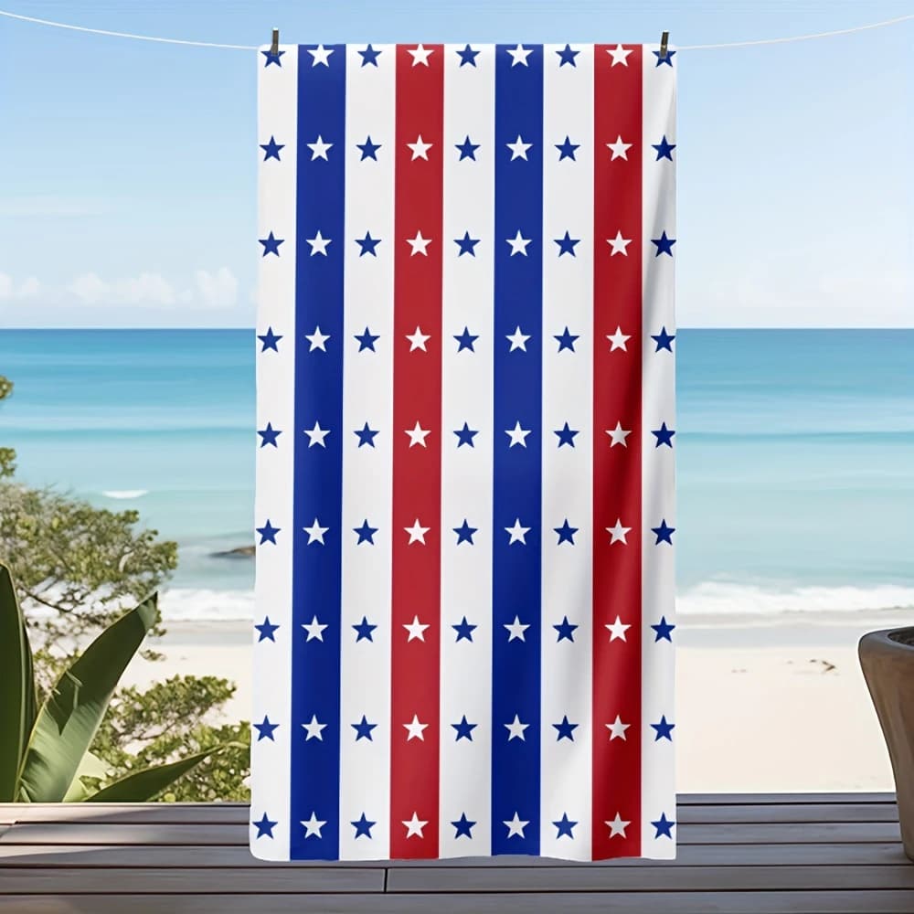 American Flag Microfiber Beach Towel, Quick Dry Sand Free Lightweight Absorbent for Men Women Teens Pool Travel Gift