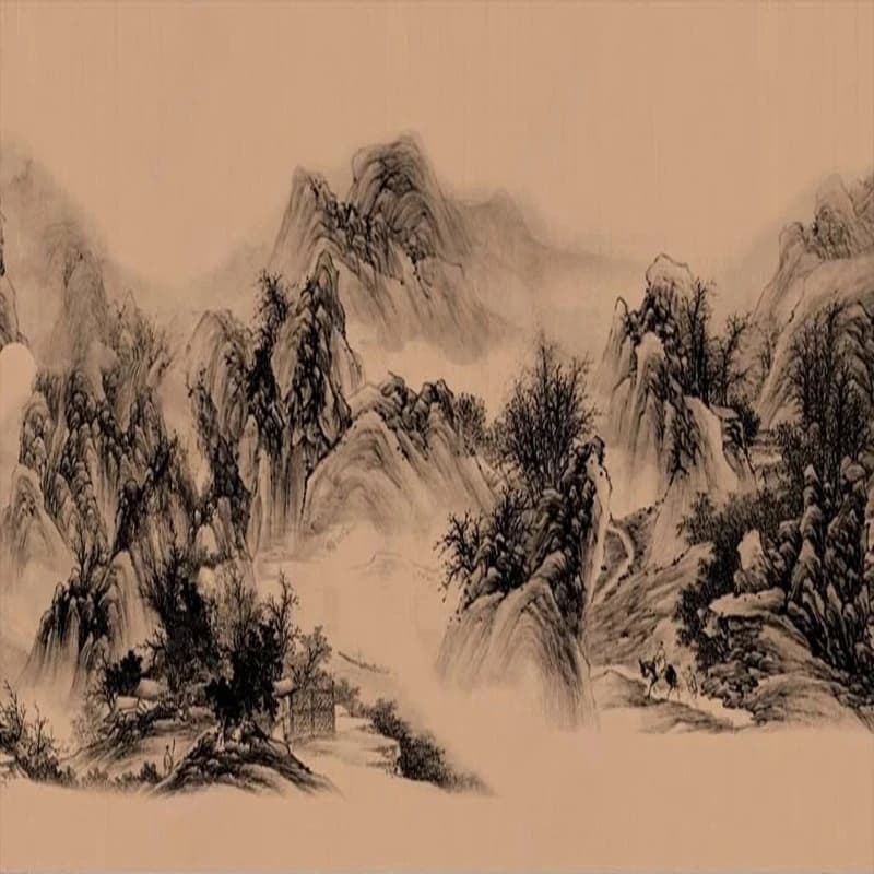 MU7779 Mural Wallpaper 3D Hand-painted Oil Painting Landscape Abstract Chinese Style Wall Painting Living Room Bedroom Home Deco