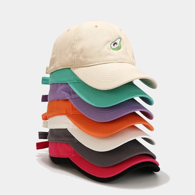 Women Avocado Embroidered Baseball Cap Casual Cotton Dad Hat Adjustable for Daily Outdoor