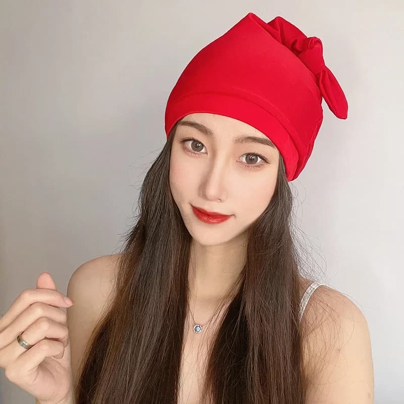 Swim cap for woman Beach Sea beach Comfortable swimming protection for swimming pool Long hair Earrings Girls Woman Adult hats 6 colors