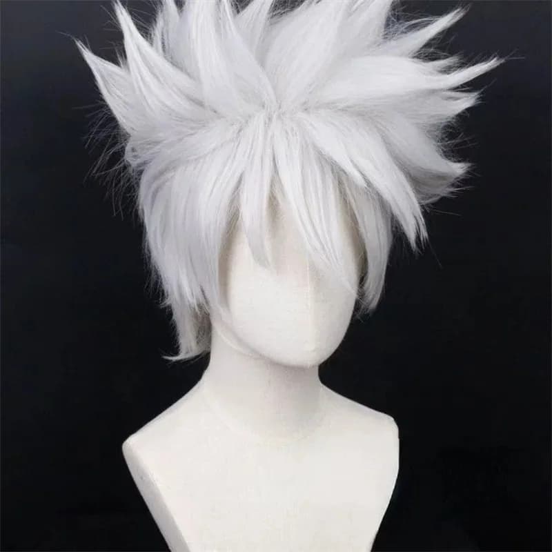 HOKAGE NINJA Hatake Kakashi Cosplay Parrucca sintetica corta riccia Anime Coser Fibra resistente al calore Wis;3'c,5.y;8'v,
