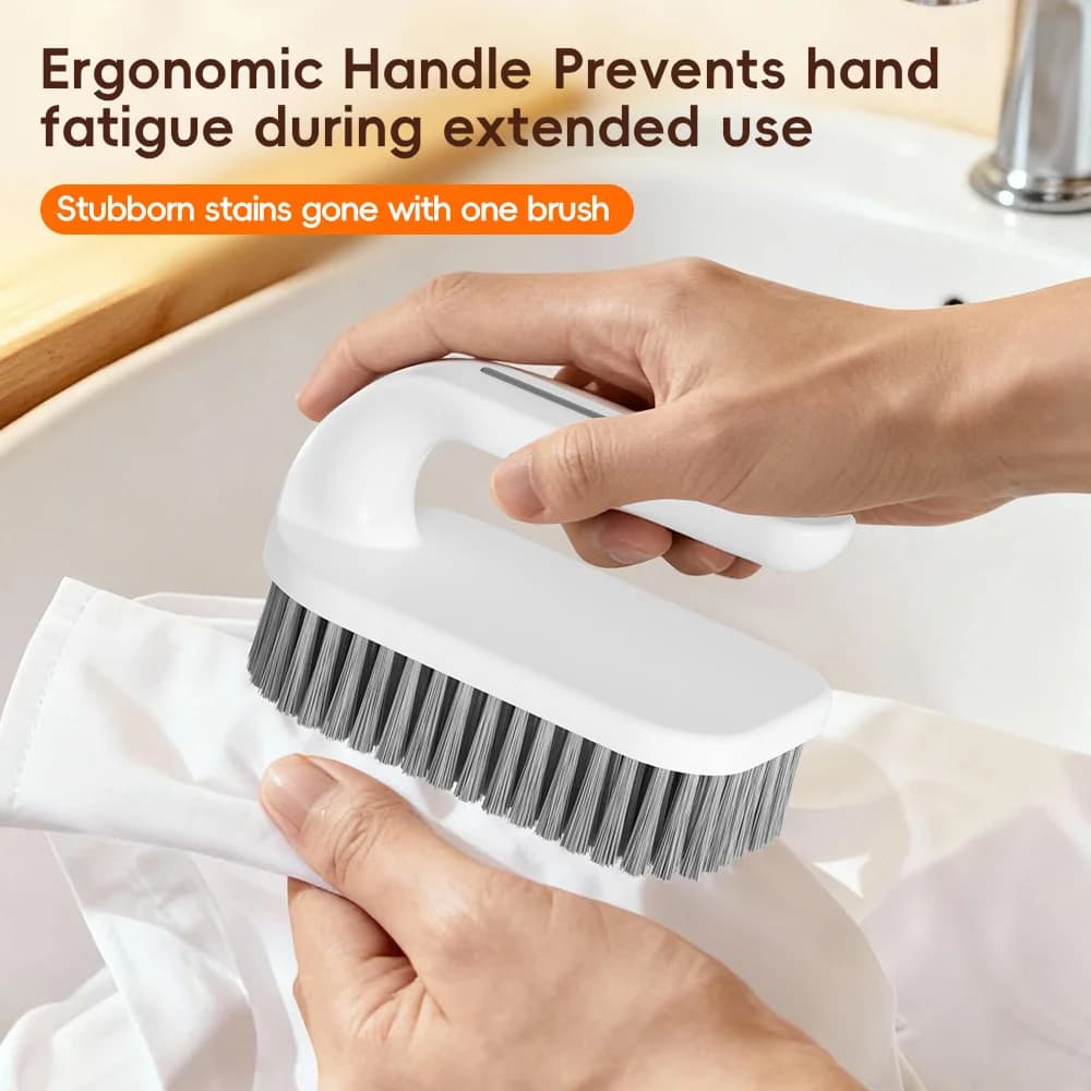 Spazzola grande per bucato e scarpe con setole morbide, non danneggia i vestiti, ideale per bagno, doccia, lavelli, tappeti e pavimenti.