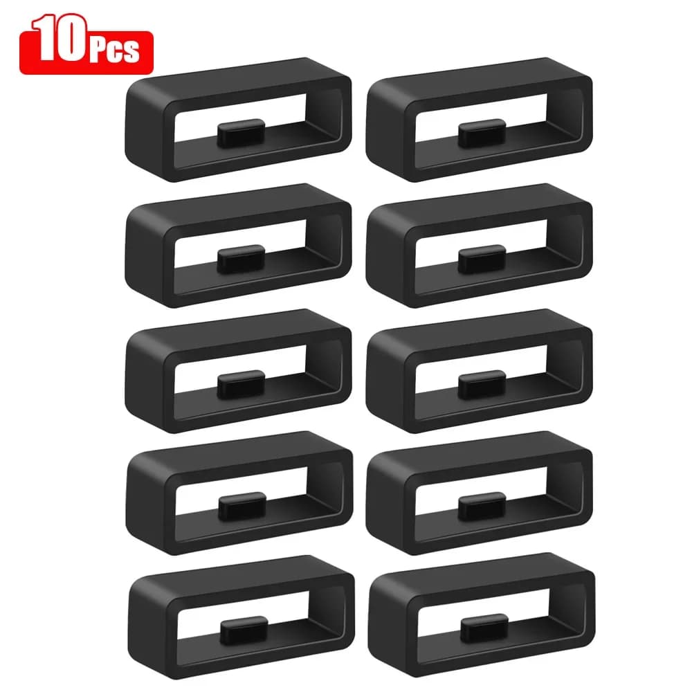 10 pz/5 pz/4 pz Nero Bianco cinturino 18mm 20mm 22mm 26mm cinturino anello cinturini in gomma siliconica accessori titolare armadietto