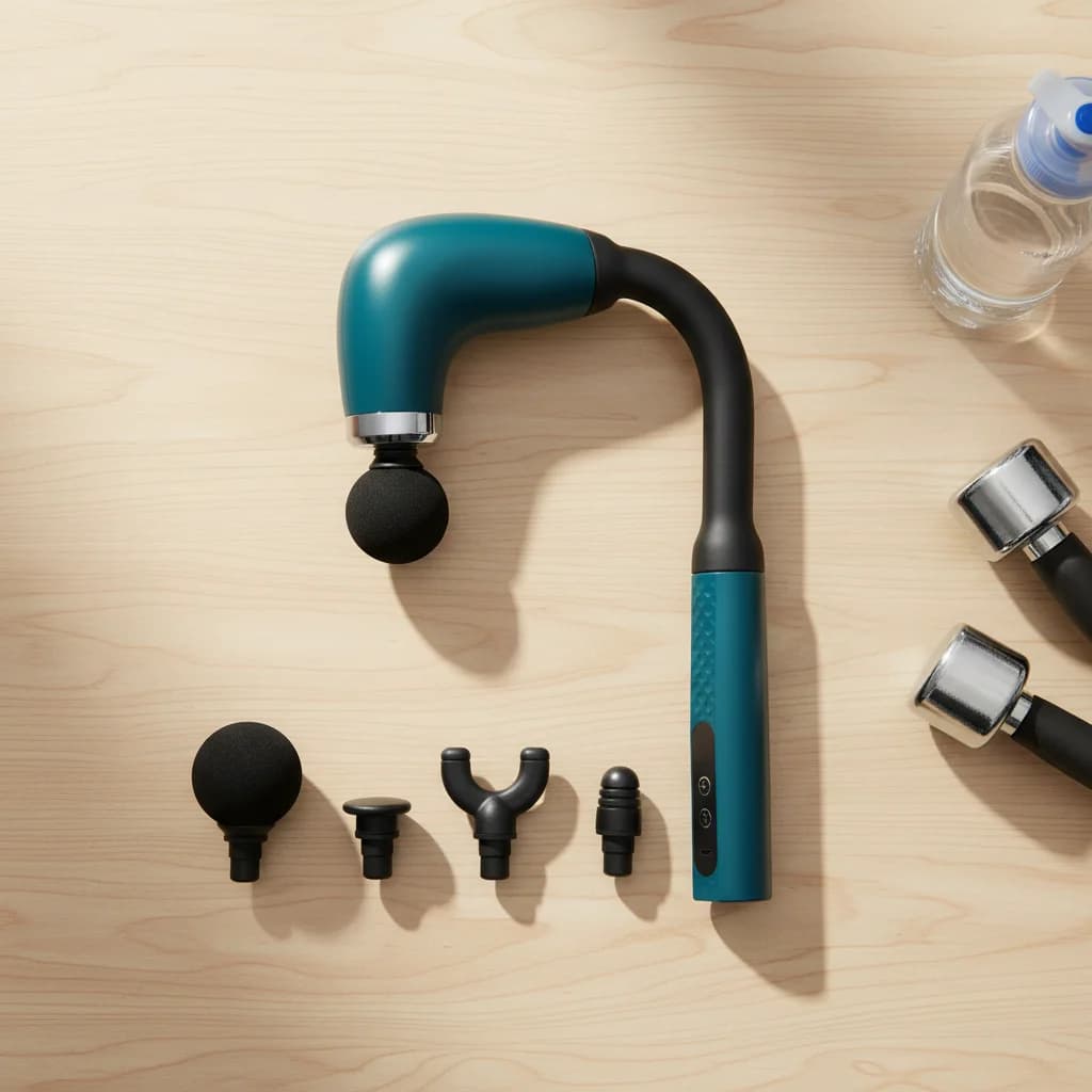 Healthy Powerful Wireless Massager Gun, 4 Massage Heads, Rechargeable, Shoulder Back Neck Waist Leg, Electric Fascia Gun
