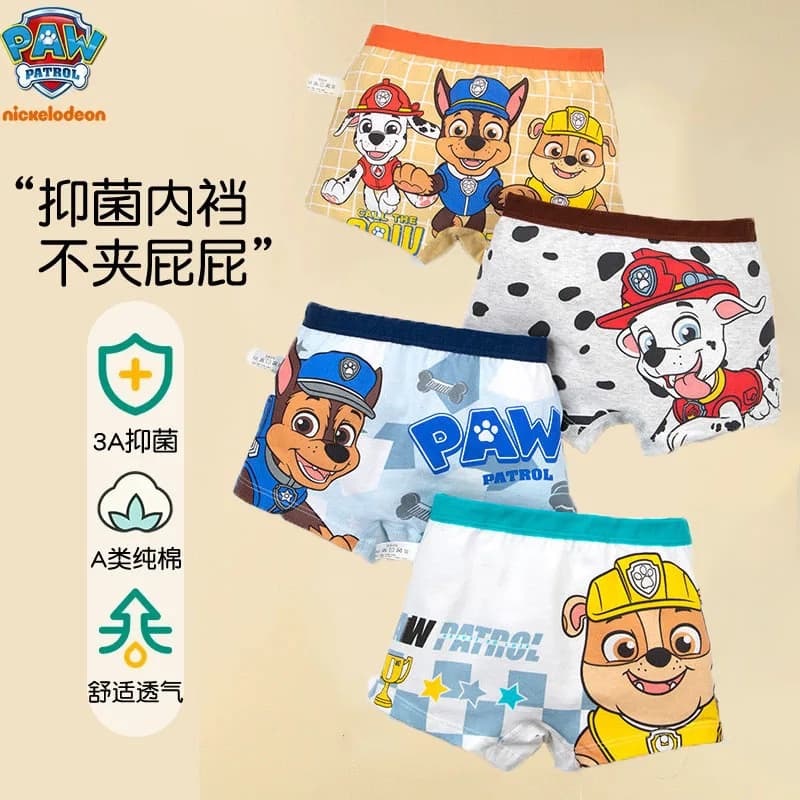 4 pezzi originali Paw Patrol mutande per bambini ragazzi mutandine di cotone biancheria intima antibatterica bambini boxer per bambini regalo 2-8 anni