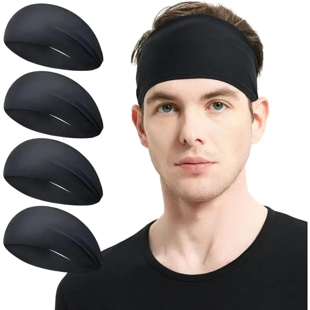 Fasce per capelli da corsa per uomo (confezione da 4 o 6), fascia elastica da uomo per calcio, ciclismo, basket, yoga, allenamento fitness, fascia antisudore unisex ad asciugatura rapida