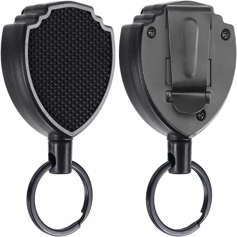 Elastic keyring in anti-theft metal with easy to pull buckle Sports retractable keychain Anti loss Yoyo Ski Pass ID Card