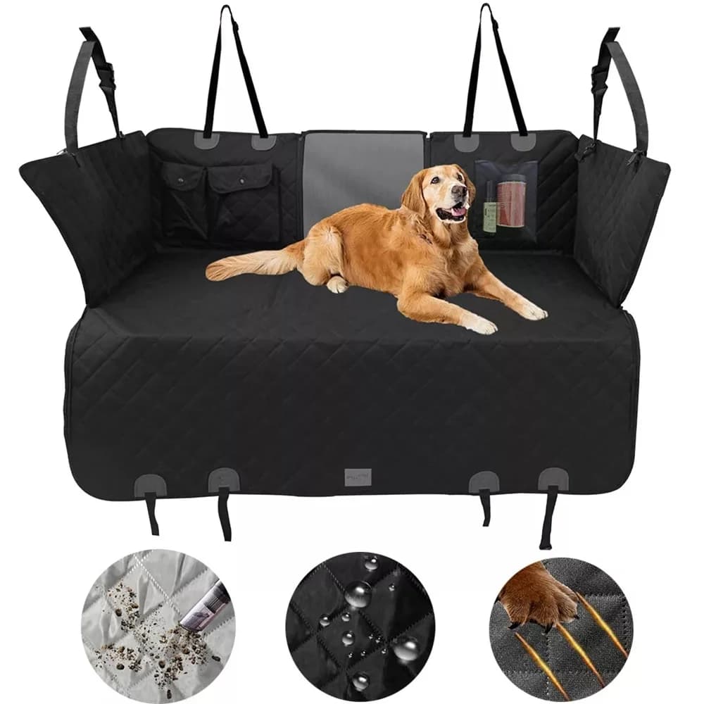 Coprisedile per auto per cani con prolunga per sedile posteriore impermeabile per letto del sedile posteriore con tasca portaoggetti per finestra in rete