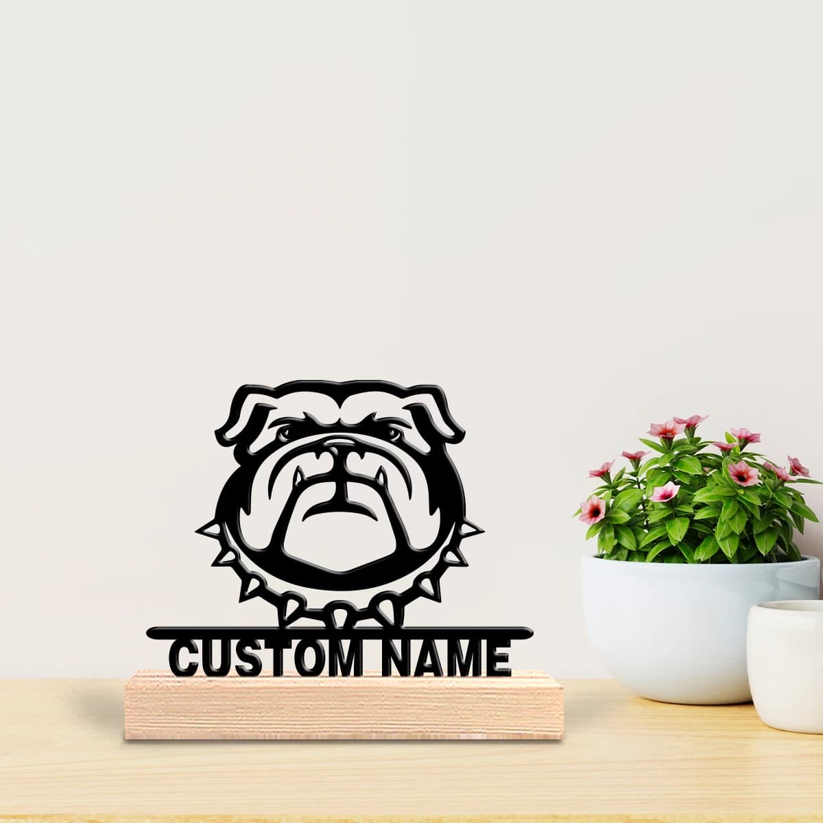 Statua in Metallo Personalizzata per Cani con Base in Legno, Decorazione da Tavolo, Arte Nautica da Scrivania, Perfetta per S