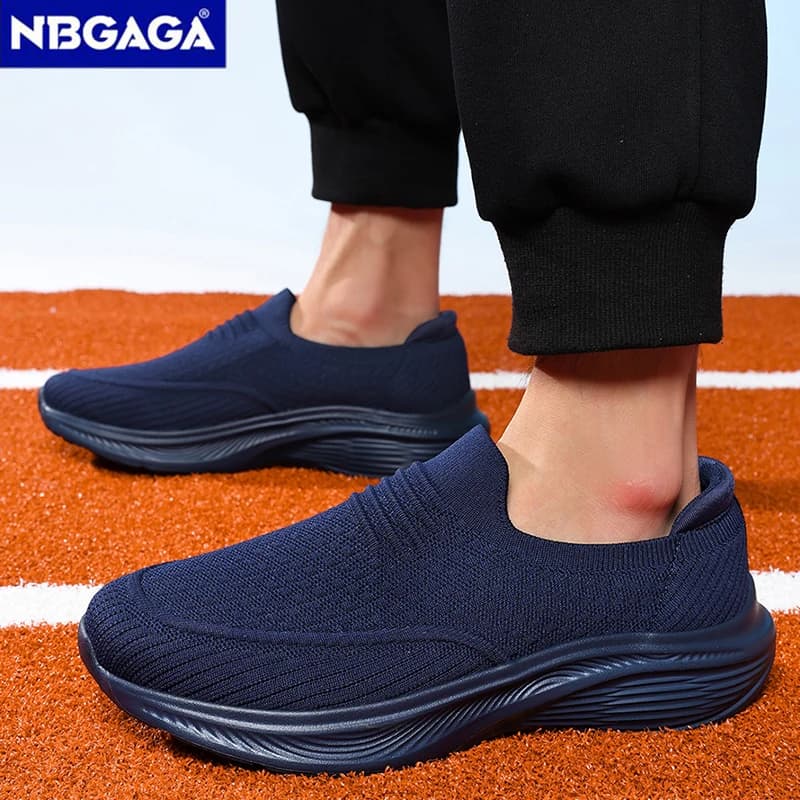 Lightweight Men Casual Sport Shoes Slip‑on Breathable Mesh Walking Sneakers For Outdoor Fitness Jogging Size 39-46