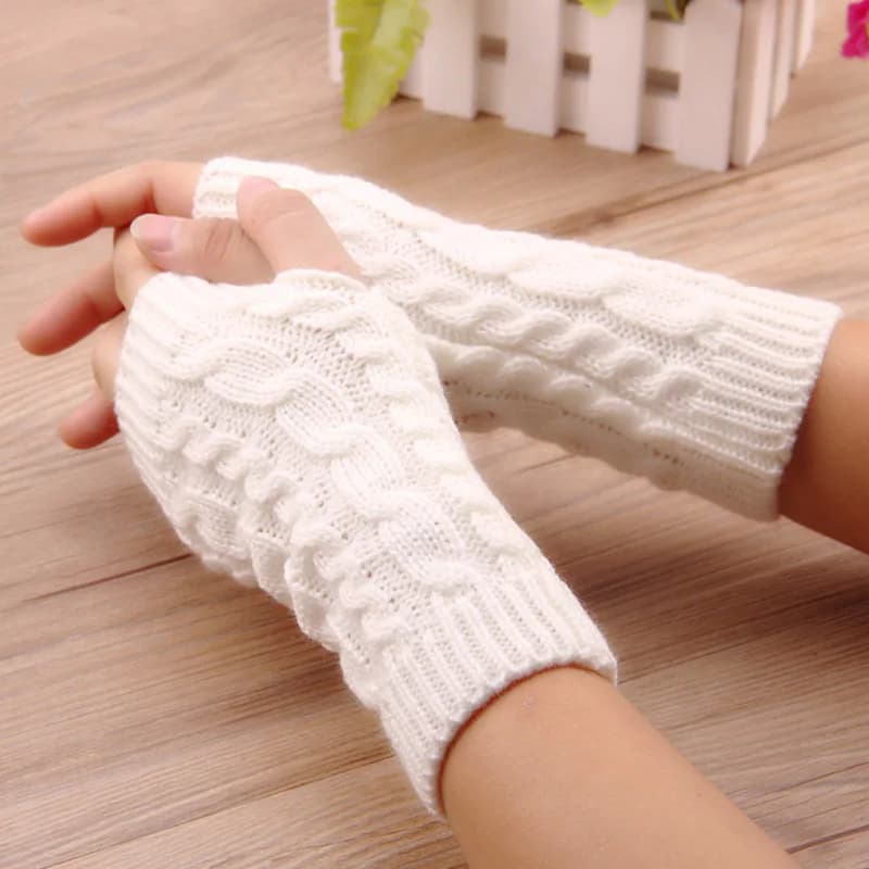 NEW Winter Gloves Women's Fashion Knitwear Gloves Fake Wool Hot Gloves without fingers gloves Femme Women's Gloves