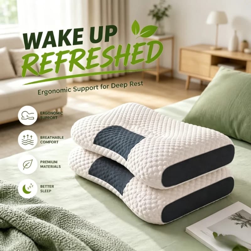 Breathable 3D Knitted Water Cube Pillow Stable Massage Bean Core Hotel Cushion Ergonomic Neck Support For Night Sleep