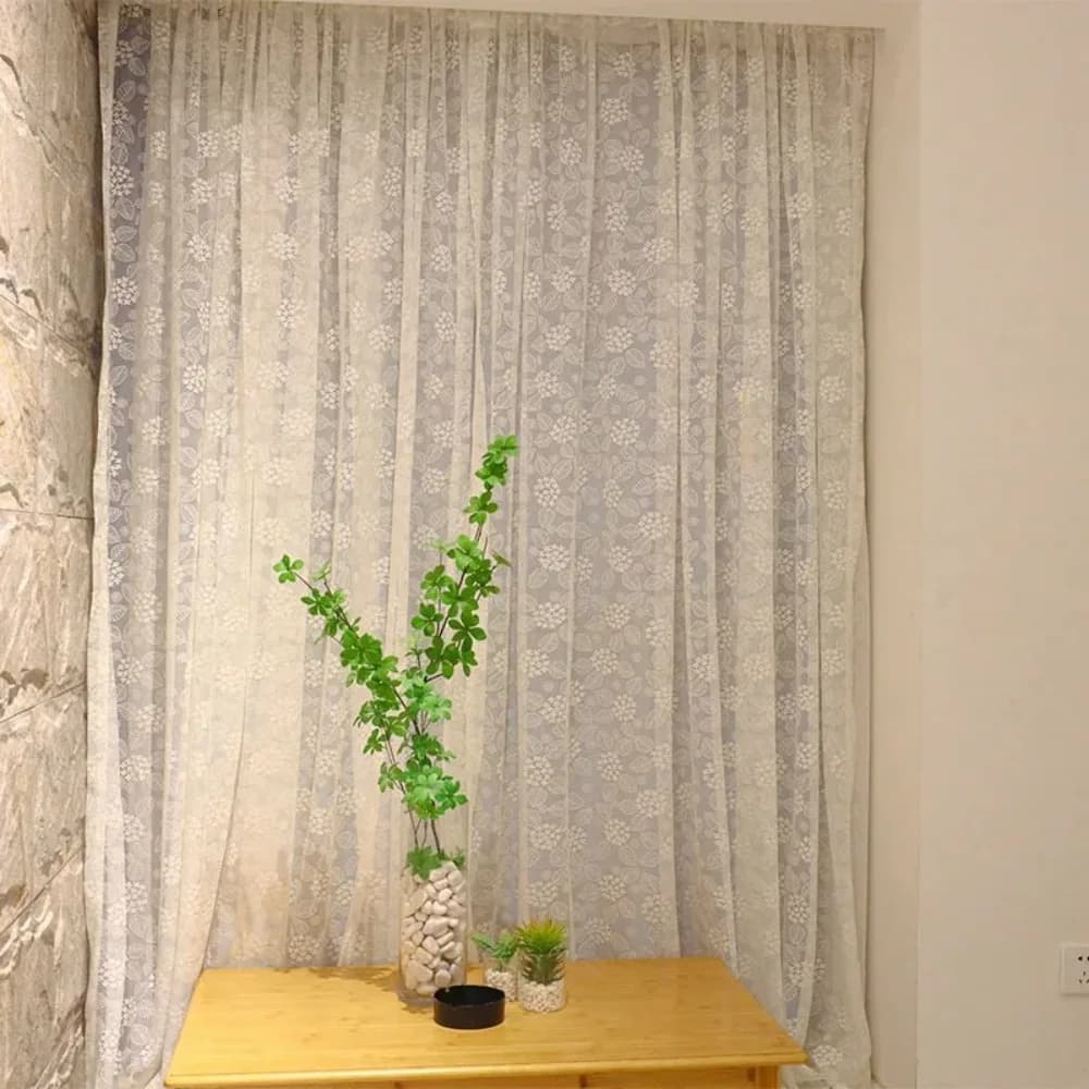 Curtain for Door Balcony Bedroom Luxury Lace Floor Small Window Velcro Short Half Partition Drapes Sheer Window Treatments