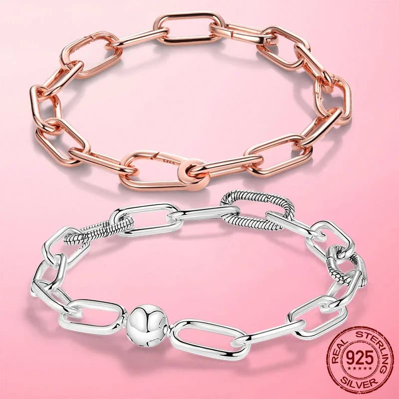 Bracciale originale color oro Me Bracciale in argento 925 con chiusura a moschettone Bracciale femme a maglie per gioielli da donna Regalo Pulseira