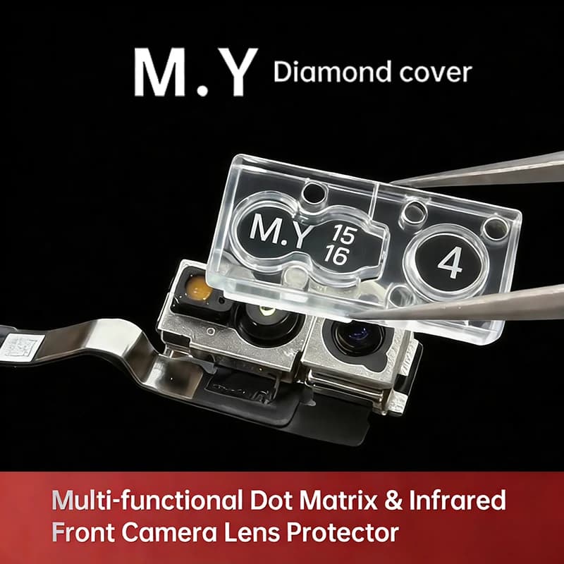 YCS MY Diamond Cover Front Camera Protector 4Pcs for iPhone X-17 Series Dustproof Anti-Touch Face ID Protection