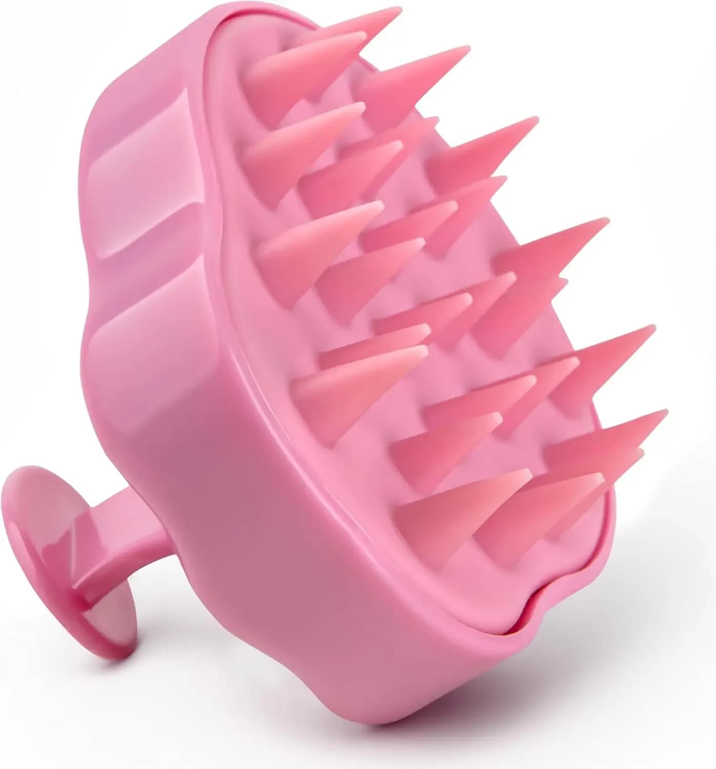 Spazzola esfoliante per il cuoio capelluto rosa – Setole morbide per alleviare la forfora e massaggiare delicatamente, utilizzo su capelli bagnati o asciutti, supporto per la crescita dei capelli