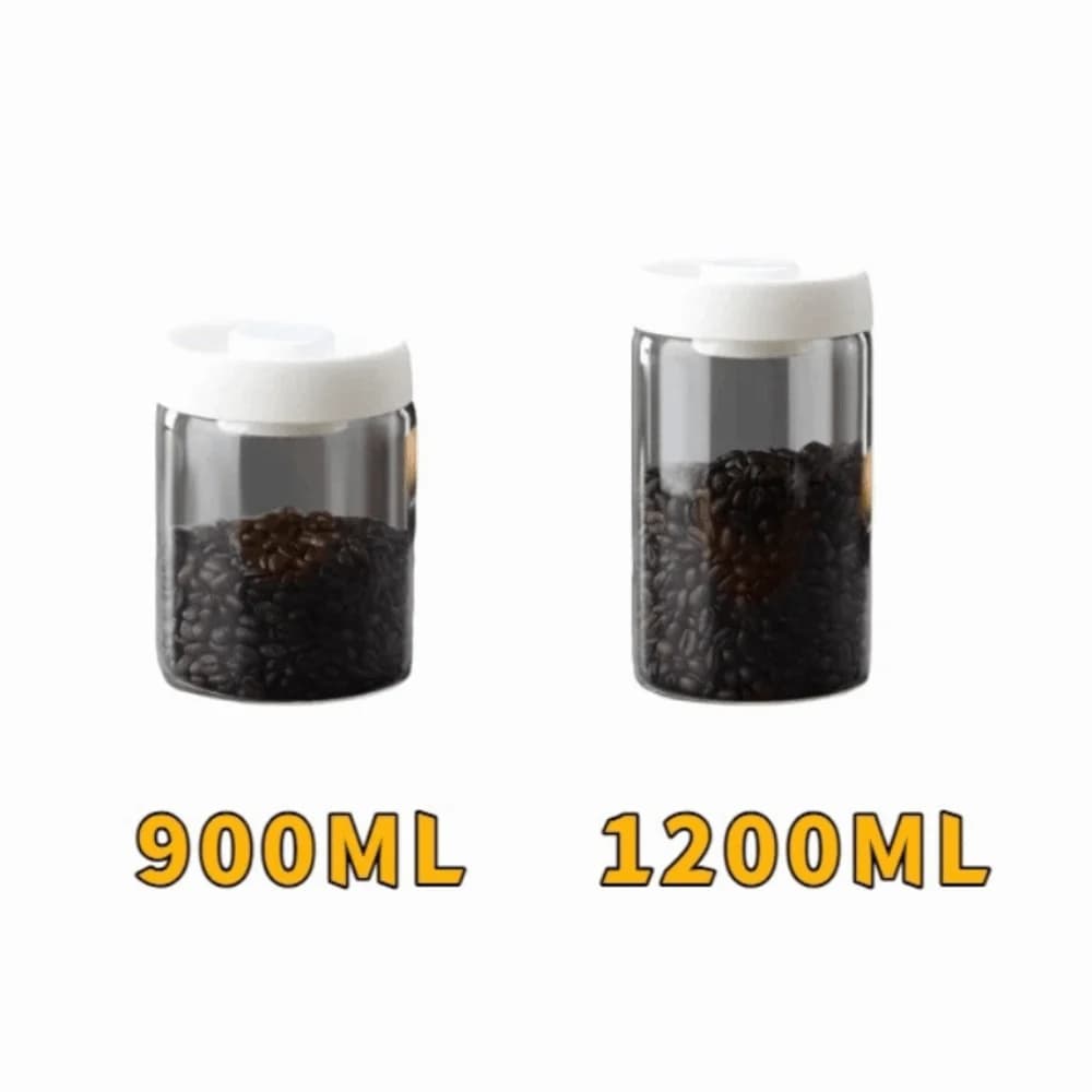 Moisture Proof Vacuum Sealed Jar Press Type Manual Tea Storage Container Keep Fresh High Borosilicate Glass
