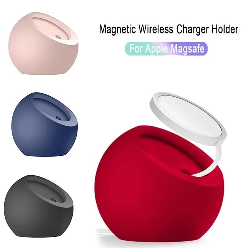 Caricatore Wireless Magnetico in Silicone da Scrivania per Apple MagSafe, Supporto di Ricarica Wireless per iPhone 17 16 15 14 13