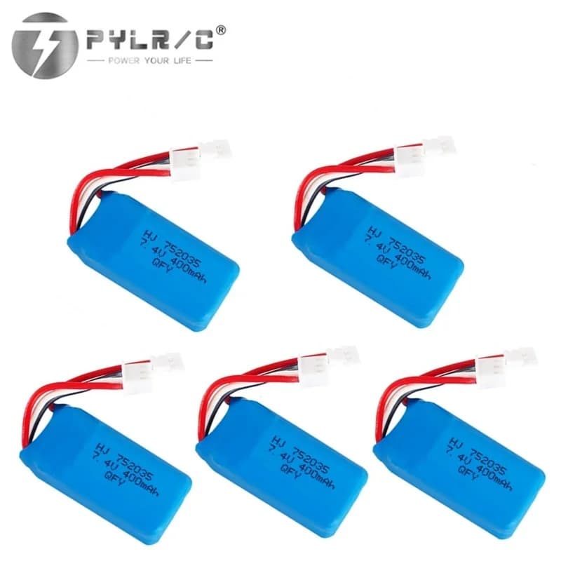 1/2/3/5/10pcs 7.4v 400mah lipo Batteria Per DM007 RC Aereo Quadcopter Elicottero Giocattolo Pezzi di Ricambio 2s per 7.4V Drone batteria