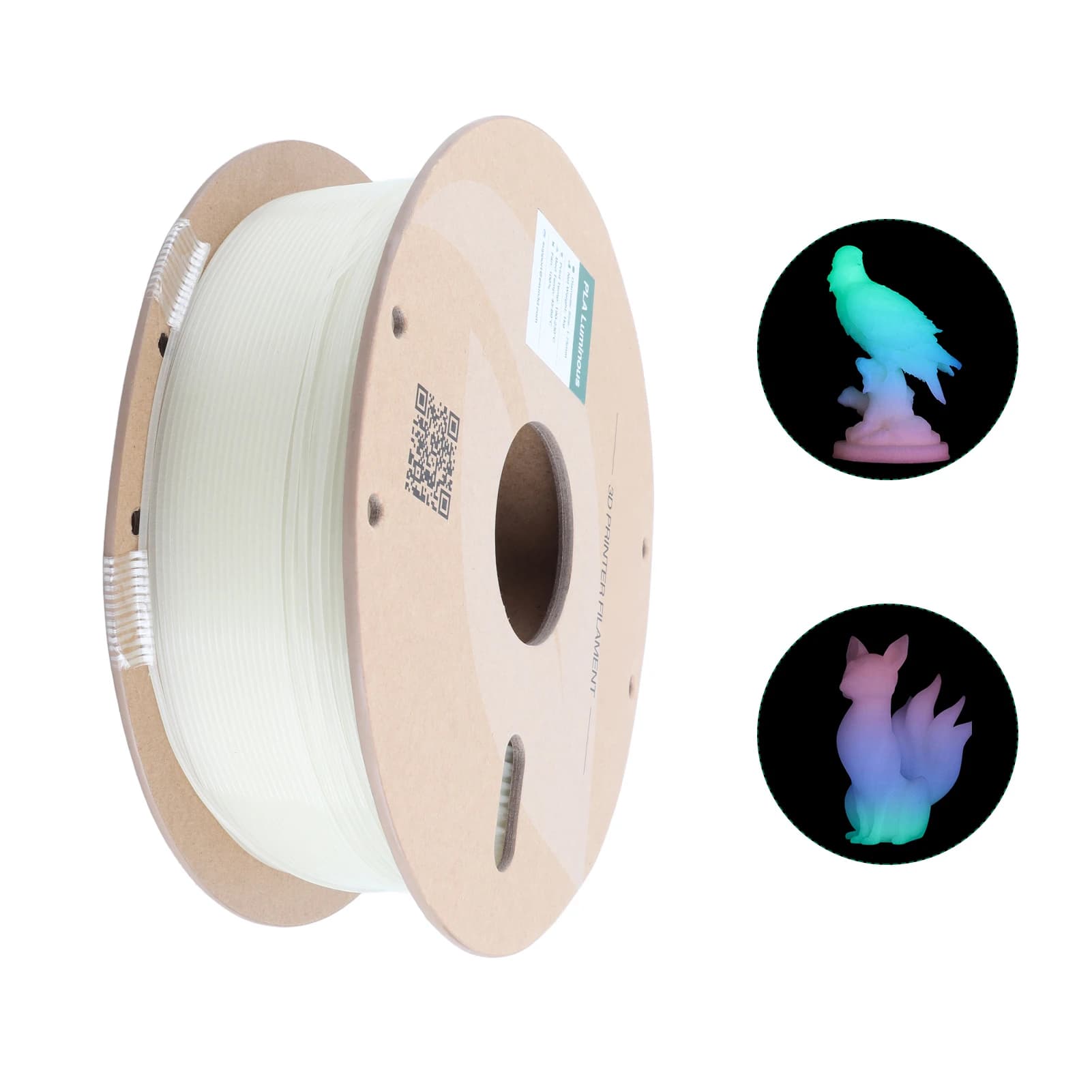eNewe Filament PLA rainbow bright Multicolor Filament from 1.75 mm Dimensional accuracy 1 kg coil (2.2 lbs) illuminating in the dark