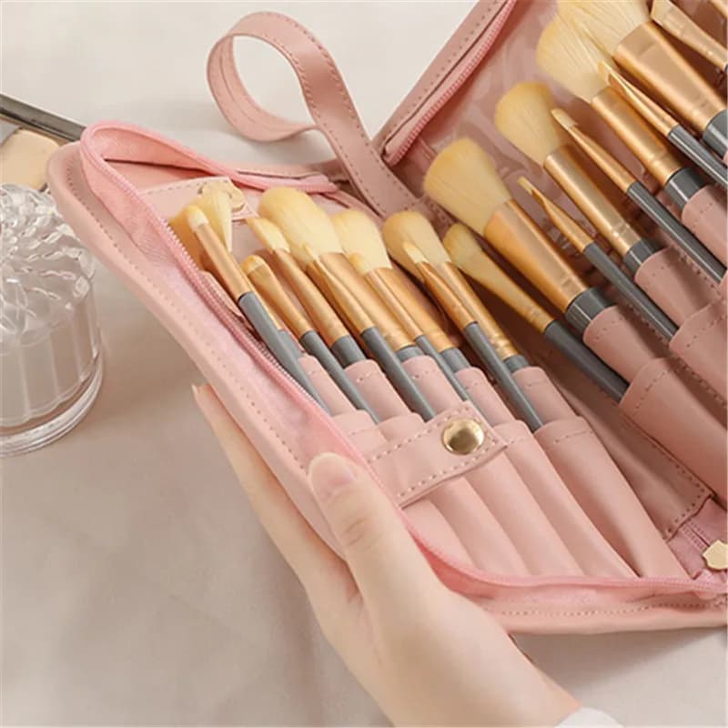 1 foldable outdoor travel makeup bag for cosmetic brushes organizer for pencil toiletry bags for waterproof make-up with hinge