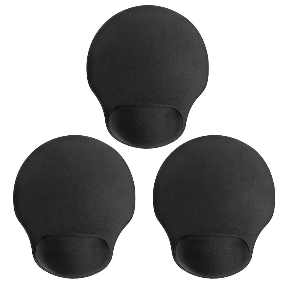 Set di 3 Poggiapolsi Ergonomici per Mouse, Cuscino di Supporto per Ufficio e Gaming, Base Antiscivolo, Materiale Morbido e Confortevole