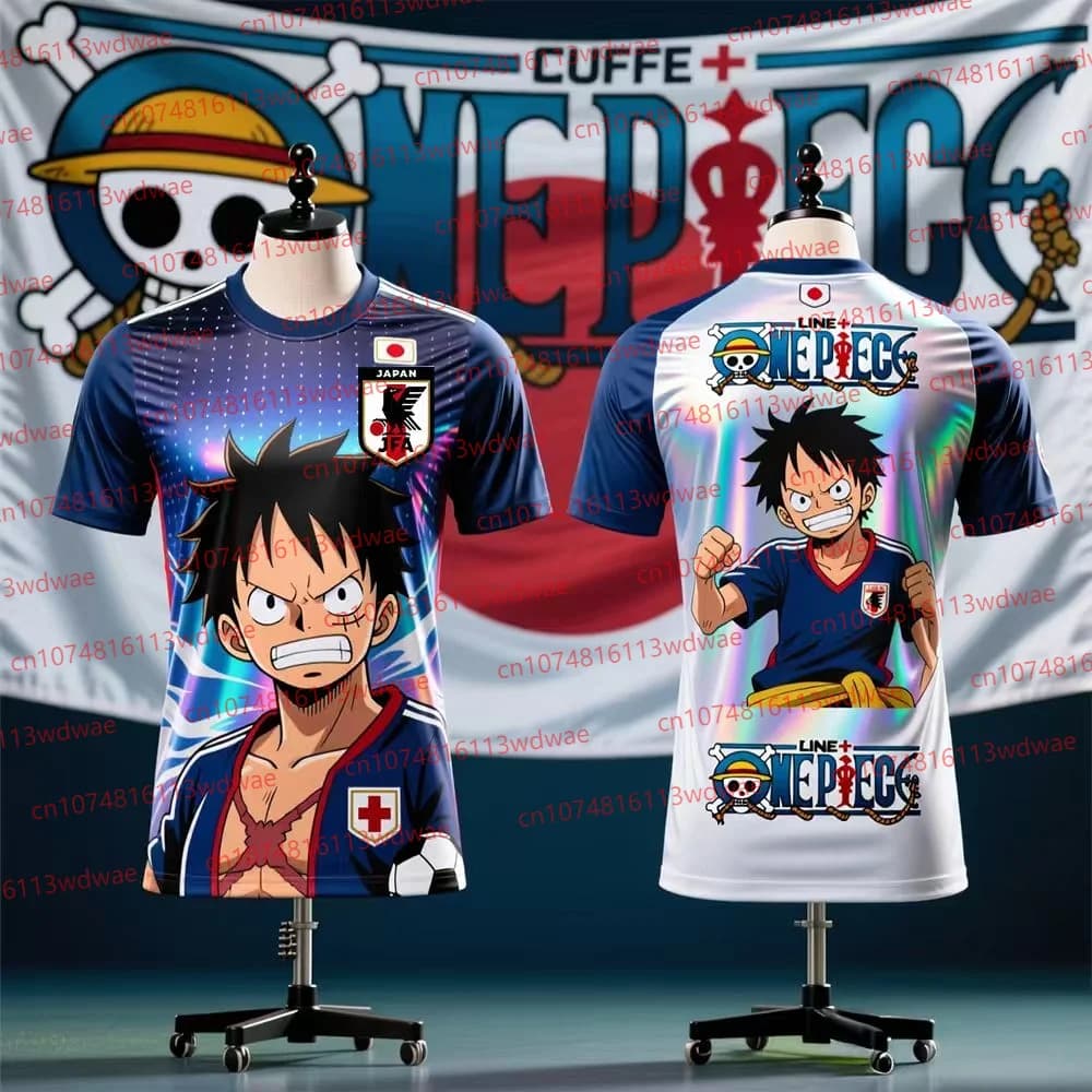 Maglia da calcio giapponese 2026 Nuova maglia da calcio anime One Piece Rufy Maglia da calcio in edizione speciale Kit Maglia per bambini