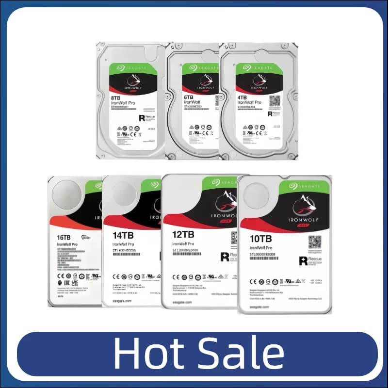 For Seagate Iron Wolf 3.5" SATA3 NAS Hard Drive 4TB 6TB 8TB 10TB 14TB 16TB 7200RPM 6GB/s Internal Storage HDD
