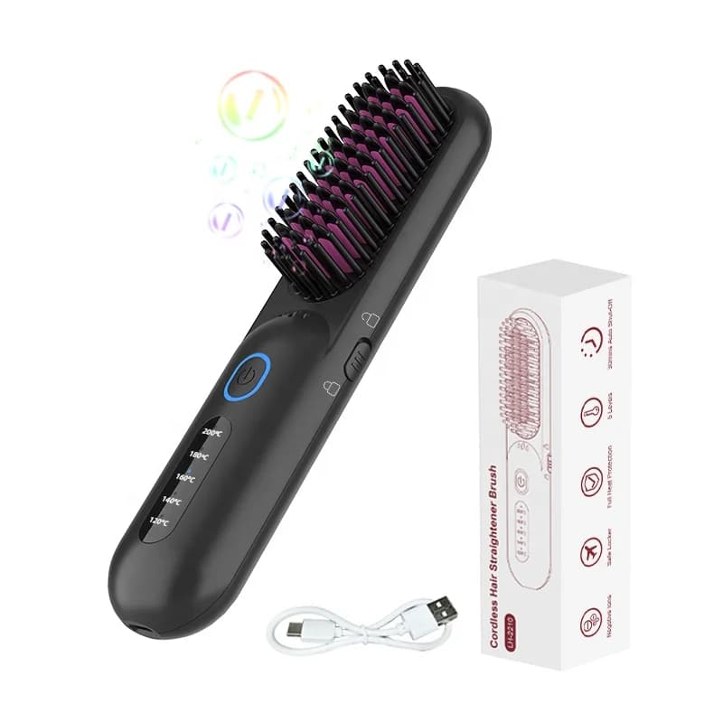 Enormous discount Premium Mch rechargeable to negative ions 5200mah wireless electric hair plate comb for curly hair