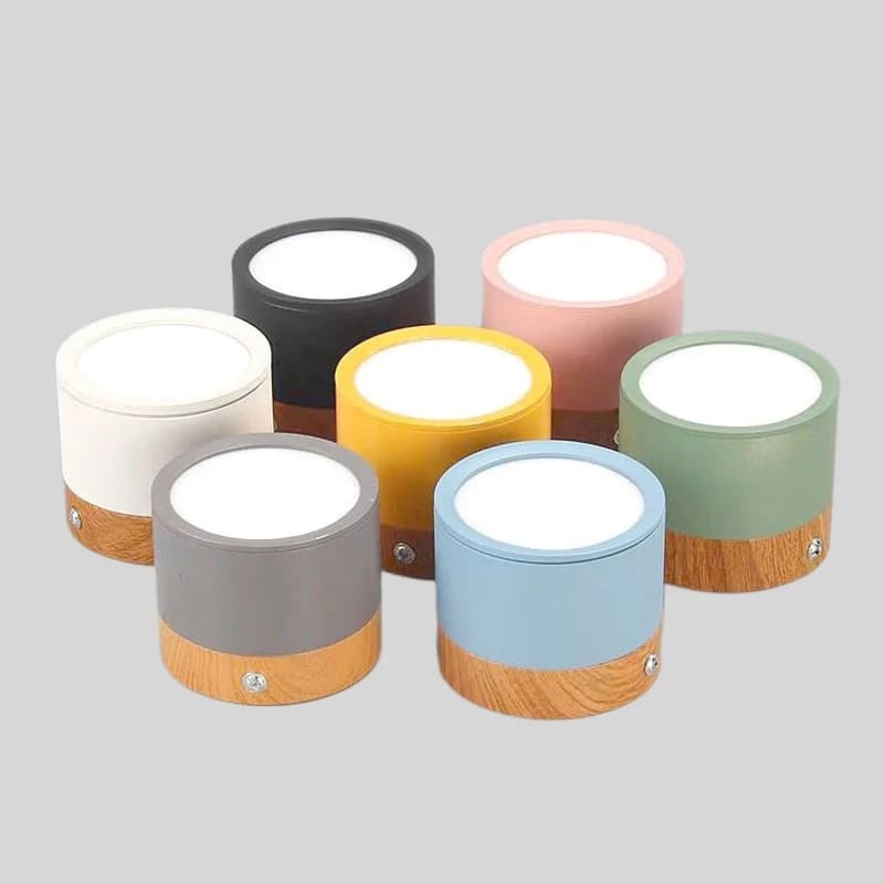 Faretto da incasso a LED dimmerabile 7W 10W 12W 15W 18W soffitto amaretto a montaggio superficiale faretto nordico a grana di legno Lobby soggiorno camera da letto