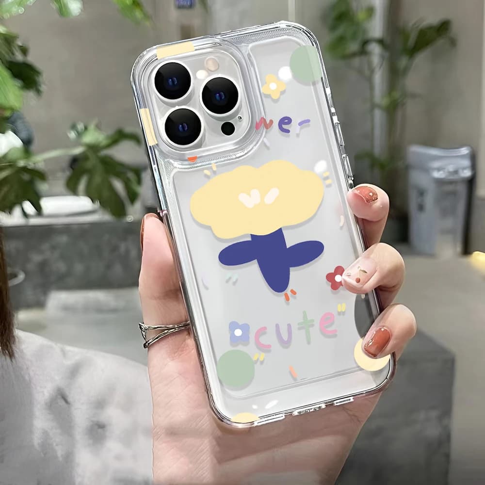 Thin Cute Simple Clear Case For iPhone 16 15 14 11 13 12 Pro Max Mini 15 14 16 Plus Shockproof Cover For iPhone 16e