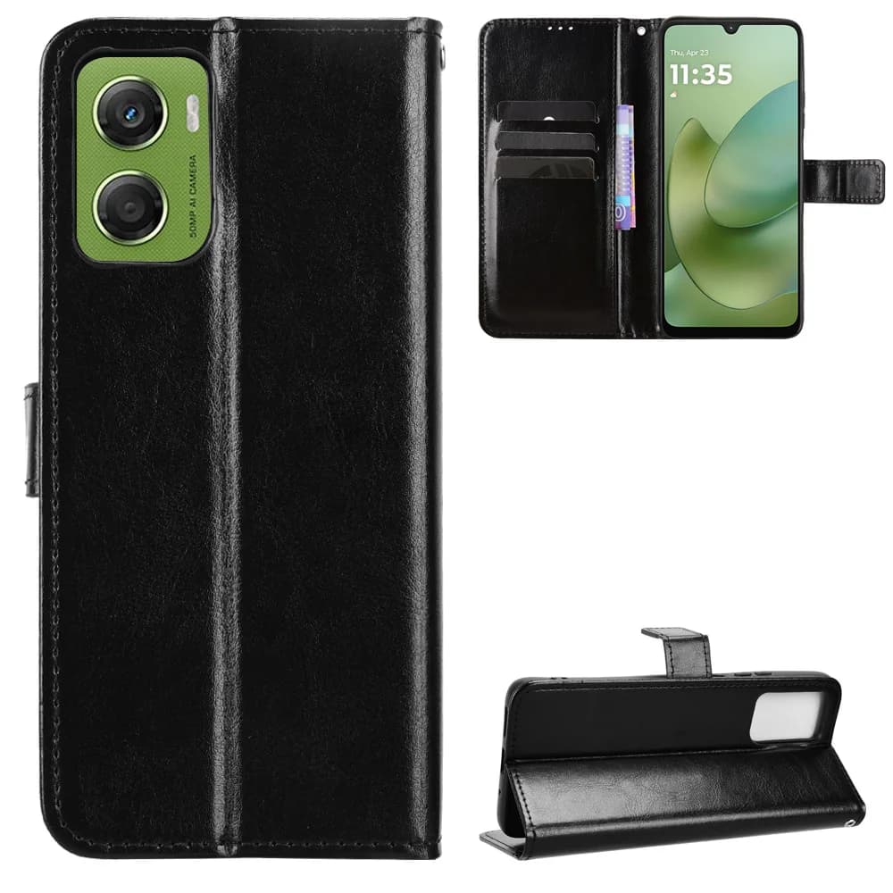 Per Moto G06 Power Custodia di lusso Flip PU Portafoglio in pelle Cordino Custodia per Motorola Moto G06 G 06 MotoG06 Borse per telefono