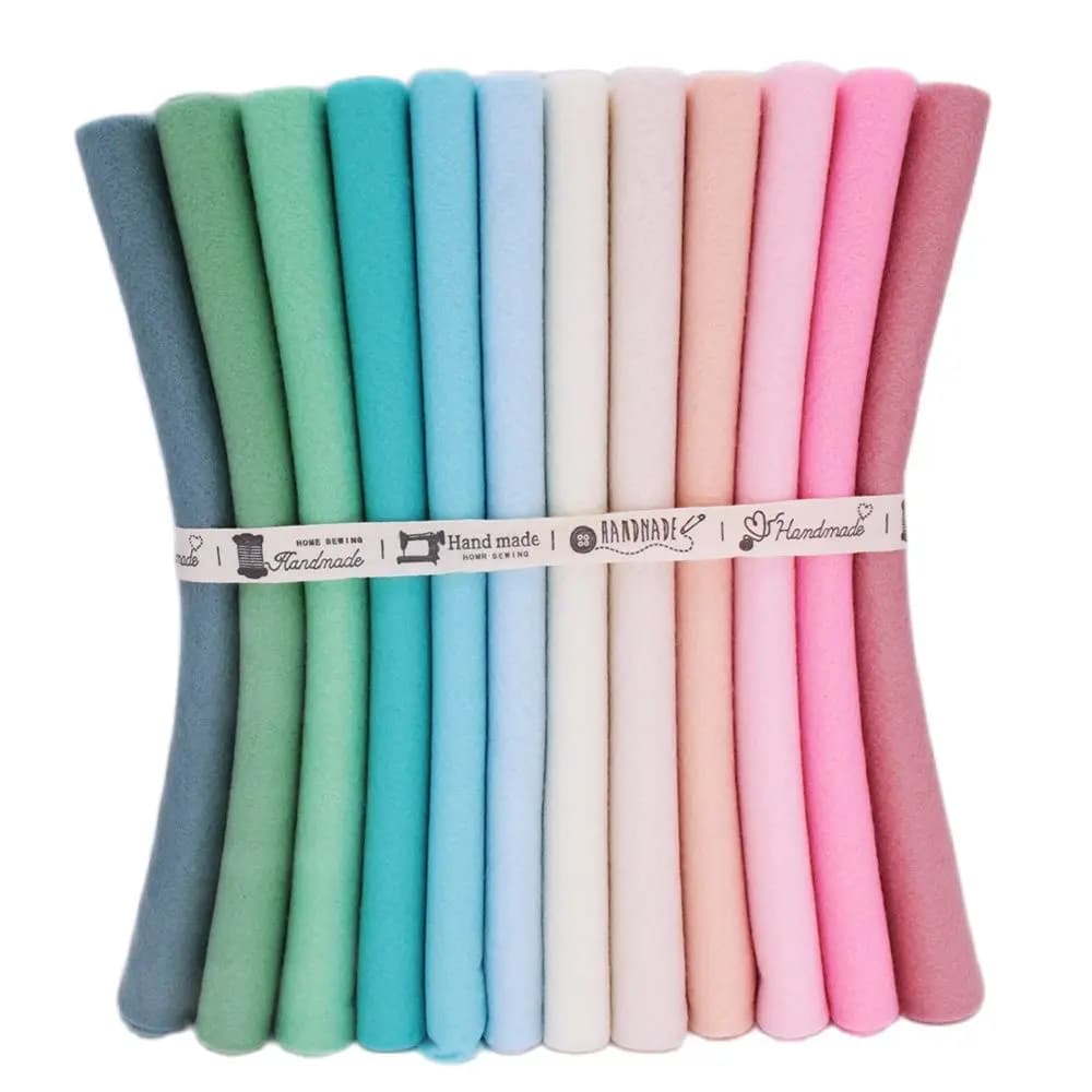 High Density Smooth Soft Fabric Felt ,DIY Home Sewing Wedding Decoration Dolls &Crafts ,Korean Pink Pea Green Polyester Cloth