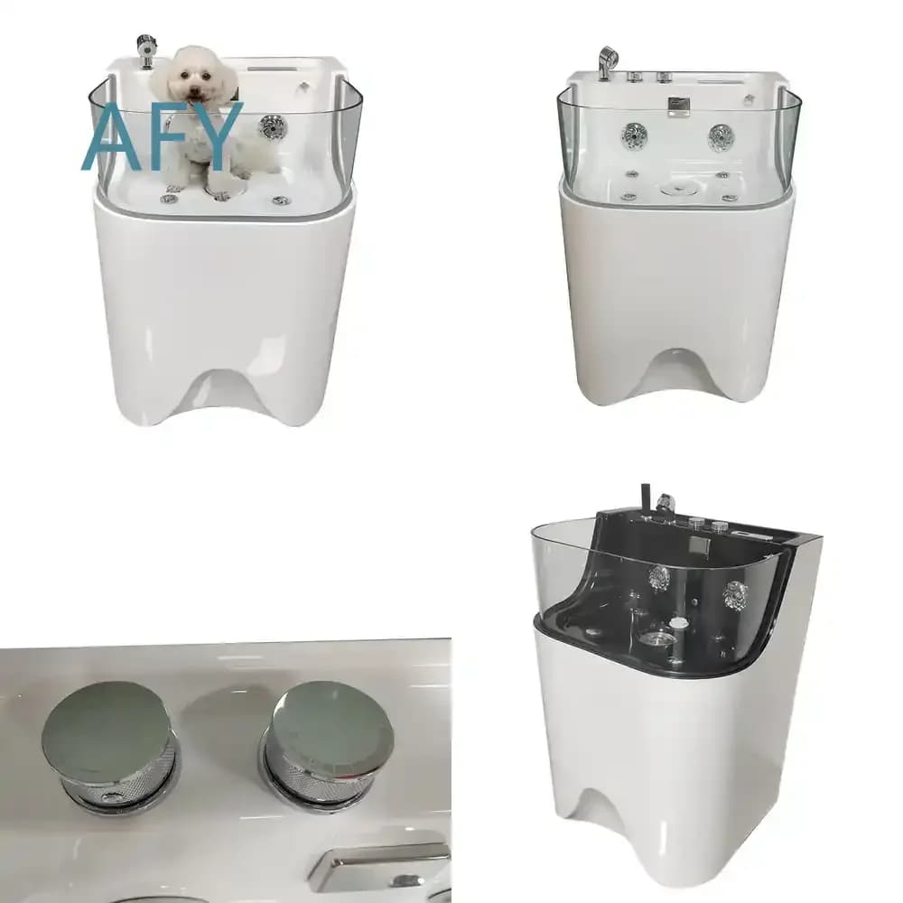 New Arrival for Pet Dog Freestanding Massage Bathtub Wash Grooming Spa Tub with LED Jacuzzi Function for Small Medium Large