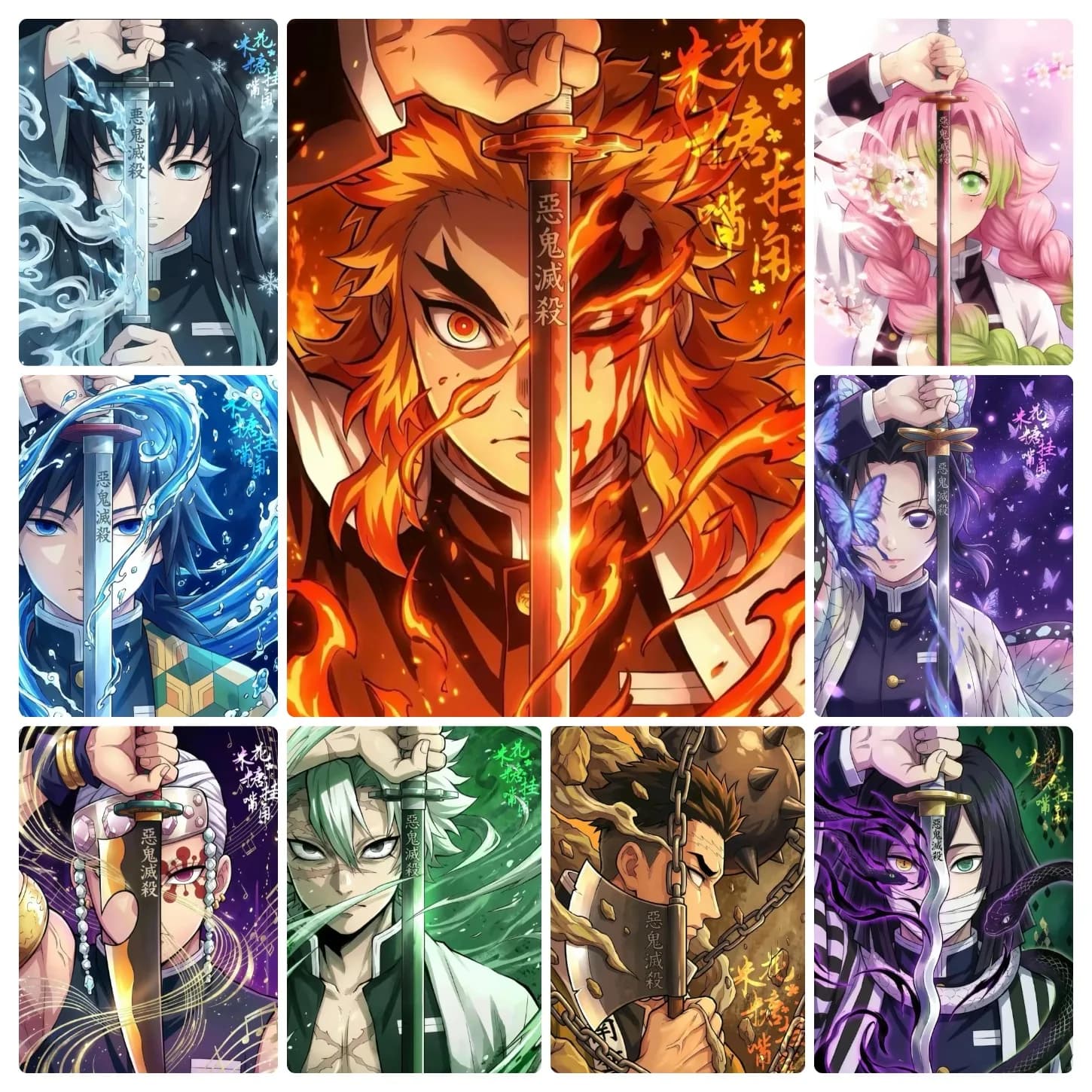 DIY Oil Painting By Numbers Kit Anime Demon Slayer Acrylic Paint By Numbers Diy Numbers Painting Art on Canvas By Numbers