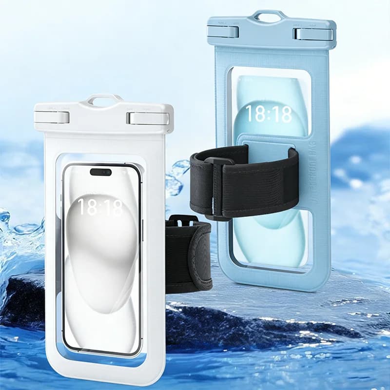 Swimming Phone Waterproof Pouch Arm Float Case - Arm Band, Wrist Mount, Touchscreen Compatible for Snorkeling