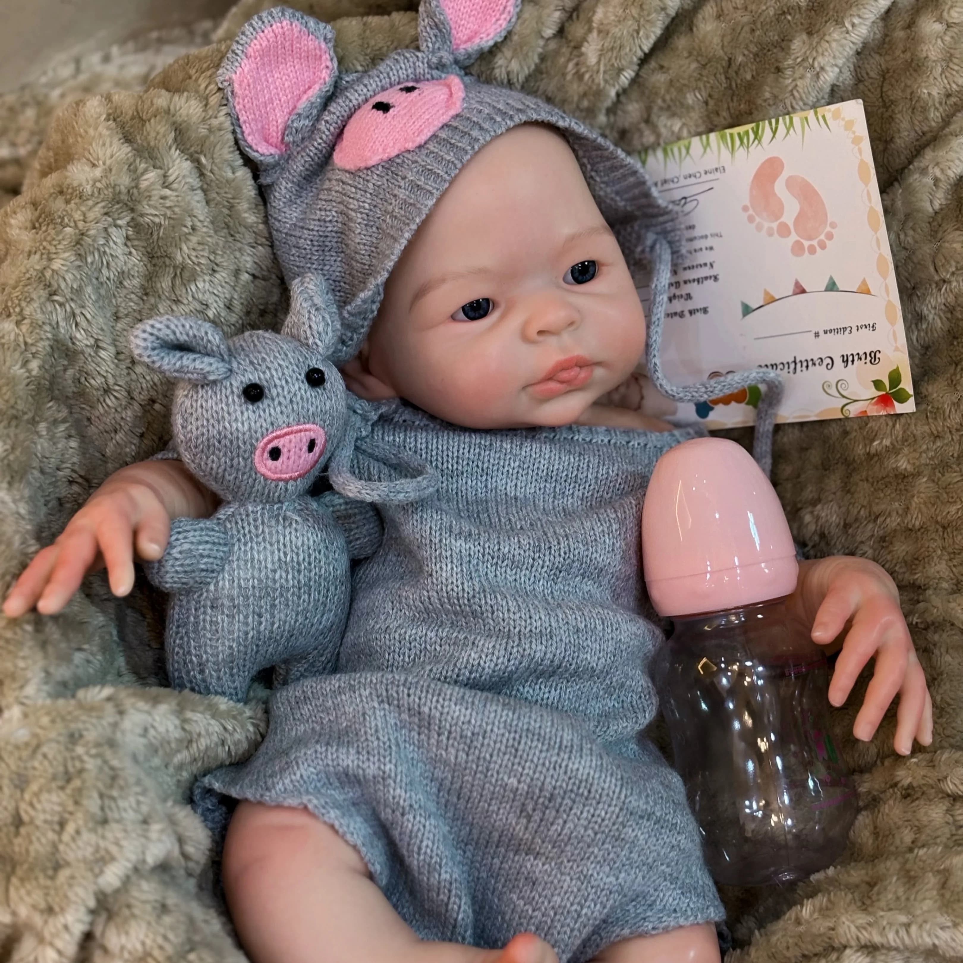 Aizwa1 Bambola da bambina rinata in silicone realistico Mei Li fatta a mano da 18 pollici, morbido al tatto, regalo di compleanno ideale