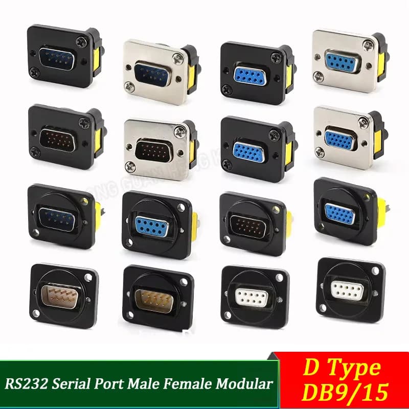 Connettore D-Sub DB9/15 RS232 per Porta Seriale Maschio/Femmina, Montaggio a Pannello, Presa Audio VGA 9/15 Pin Modulare ADB9 AVGA