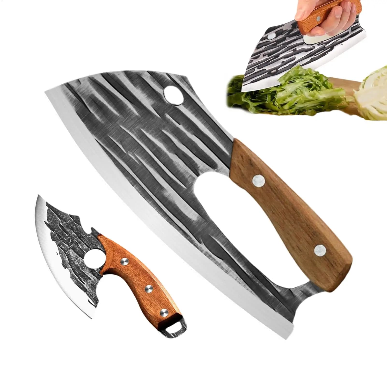 2pcs Meat Cleaver Heavy Duty Bone Beef Chopper Tool Meat Chopper Cleaver for Kitchen Restaurant Grilling Barbecue Meal Prep