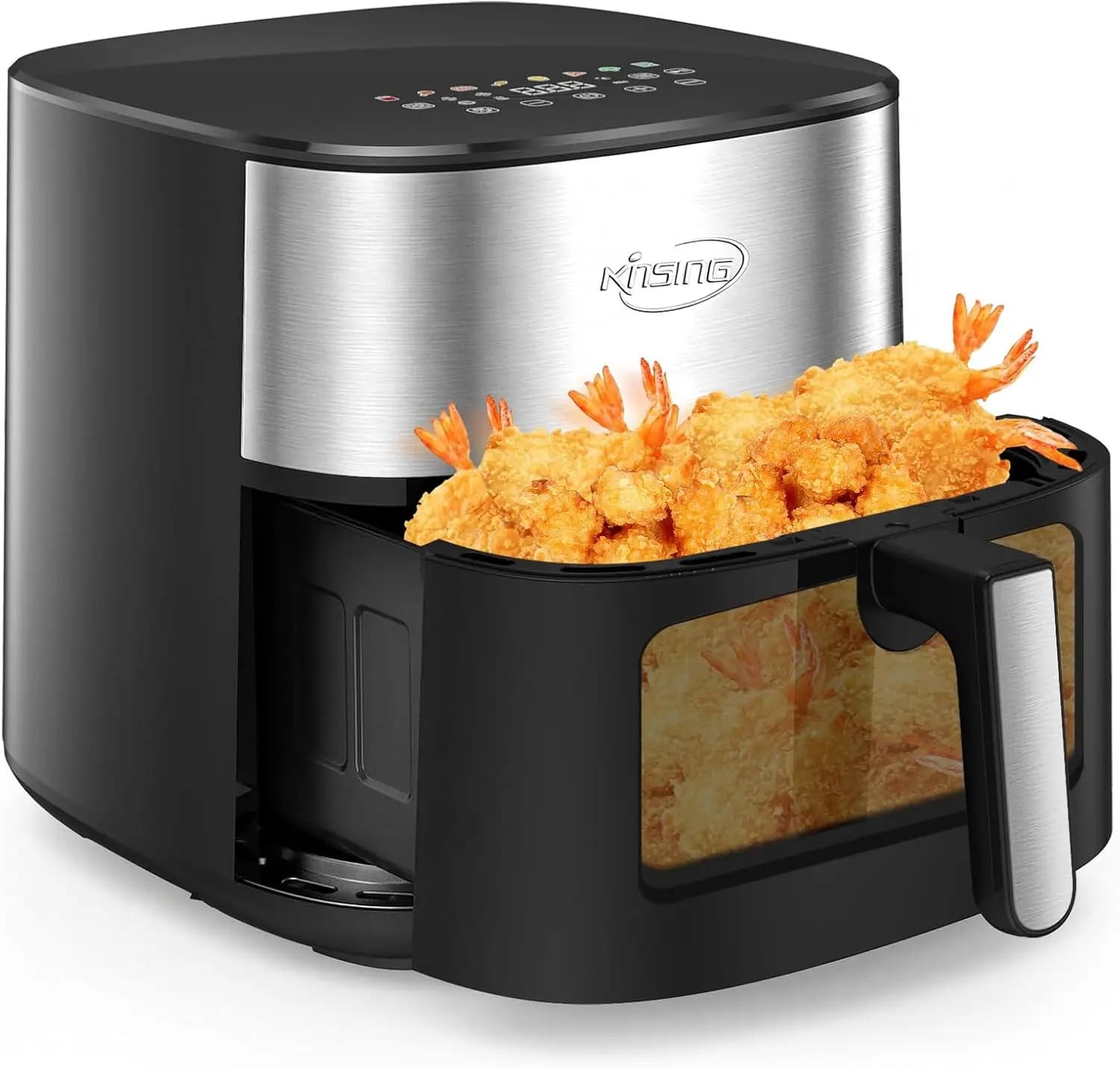Friggitrice ad aria 8-in-1 XL da 8,5 litri con finestra di visualizzazione, 400 ° F Crispy, 85% di olio in meno, cestello antiaderente