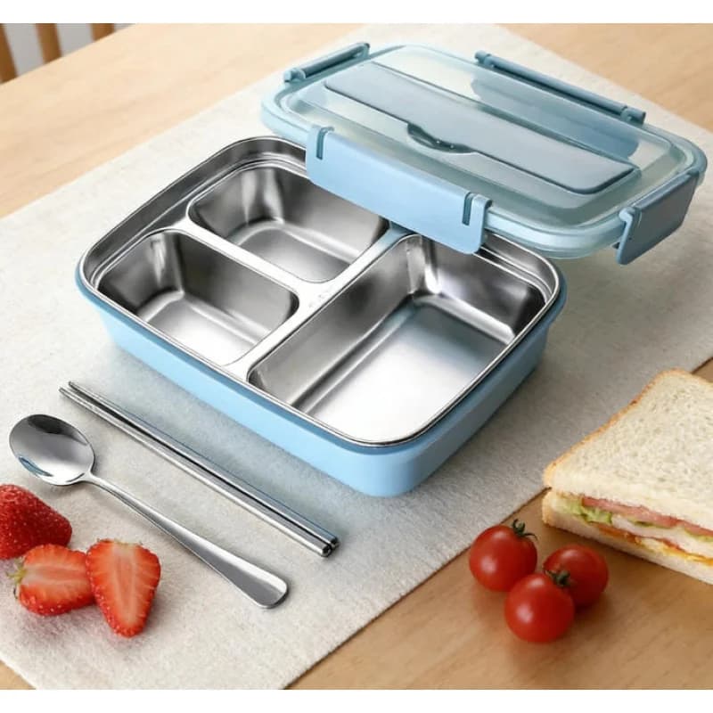 Contenitore Termico Portatile per Pranzo, in Acciaio Inox, Ermetico, con Scomparti, per Scuola e Ufficio