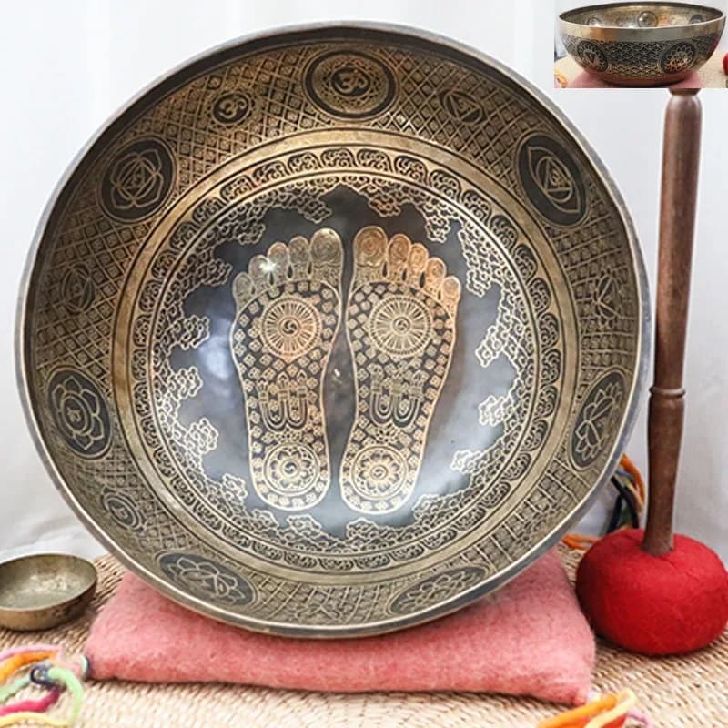 Large Brass Singing Bowl Nepal Handmade Singing Bowls Meditation Healing Sound Bowls Relaxation Musical Instruments Percussion