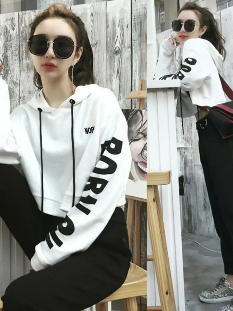 Women's Casual Sports Dress, Long Pants and Sweatshirts, New Style Autumn Winter, Korean Version, Two Pieces Fashion Set