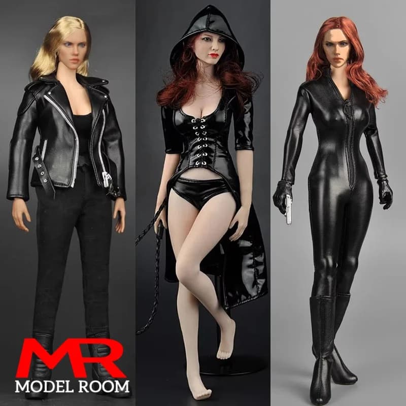 ZYTOYS ZY15-2 ZY15-19 ZY5018 1/6 Femmina Tuta di Pelle Nera Giacca Vestiti Modello Misura 12 '' Sodlier Action Figure Corpo Bambole