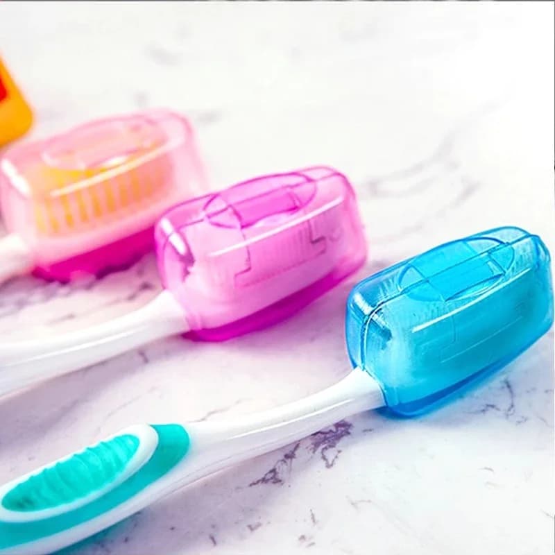 Set of 10 Pieces: Protective Case Laptop for Travel Toothbrush, Hiking, Camping - Yks Antibacterial Hood for Brush, for a Hygienic Cleaning