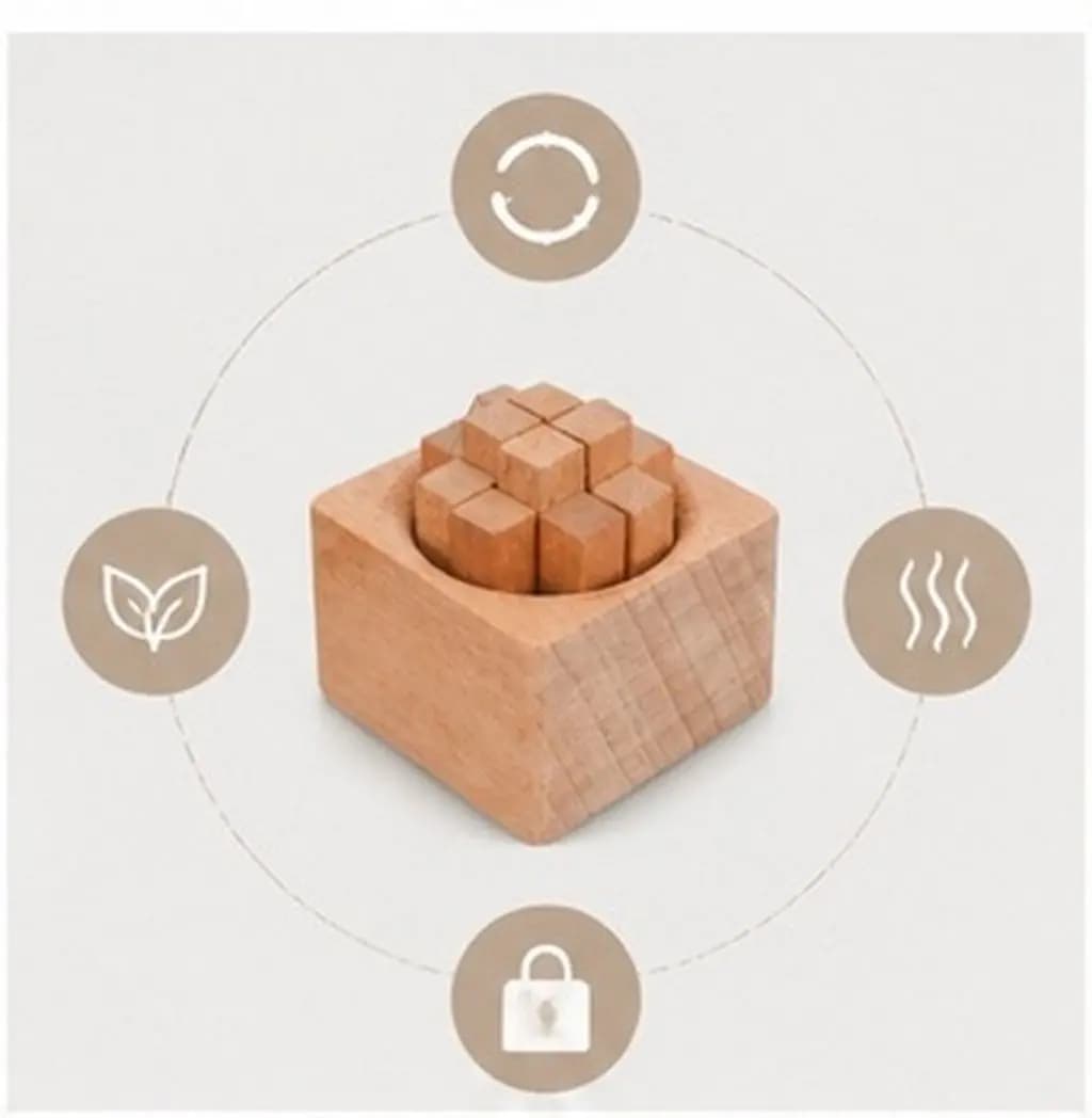 2Pcs Wooden Essential Oil Diffuser Wood Block Design Passive Diffuser for Home Office Bedroom Car Scented Aromatherapy Ornament
