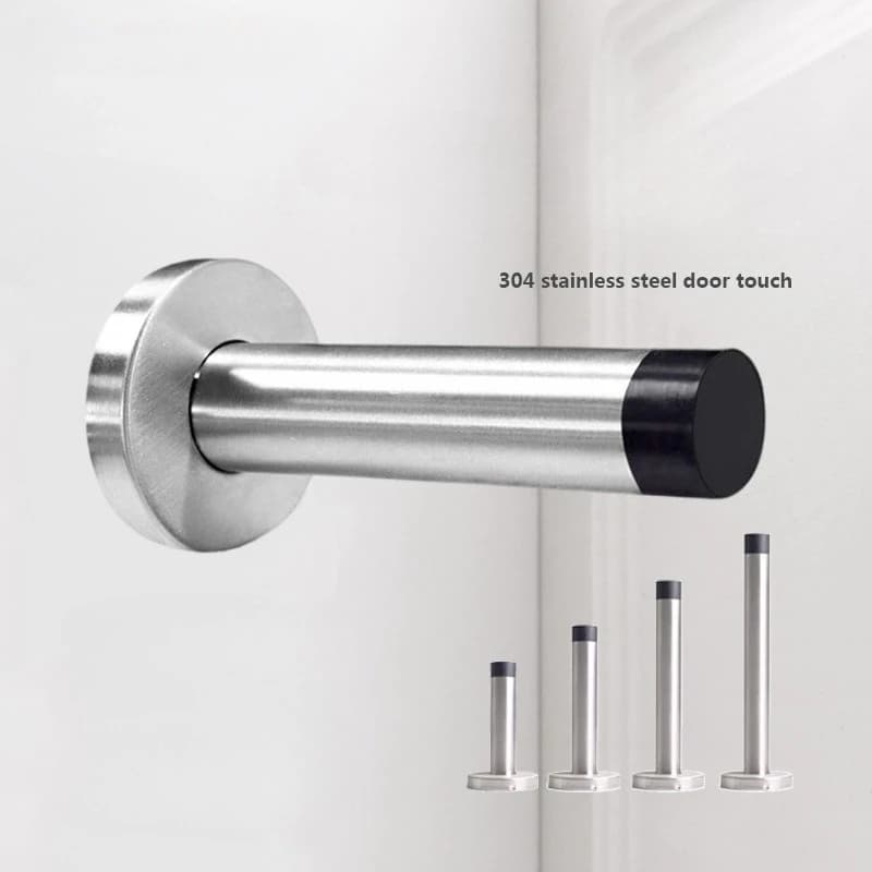 1pc Bathroom door stopper wall-mounted door protector limiter rubber extended door top 304 door stop stainless steel anti-collis