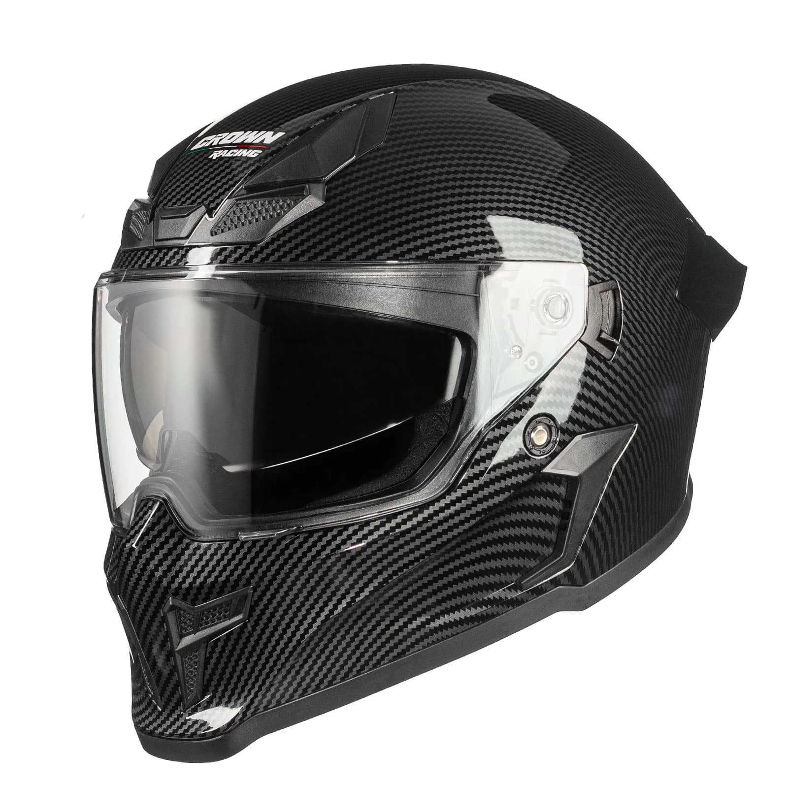 Crown Racing Model-601 Full Face Motorcycle Helmet for Adults, DOT Approved Dual Visor Street Bike Helmet