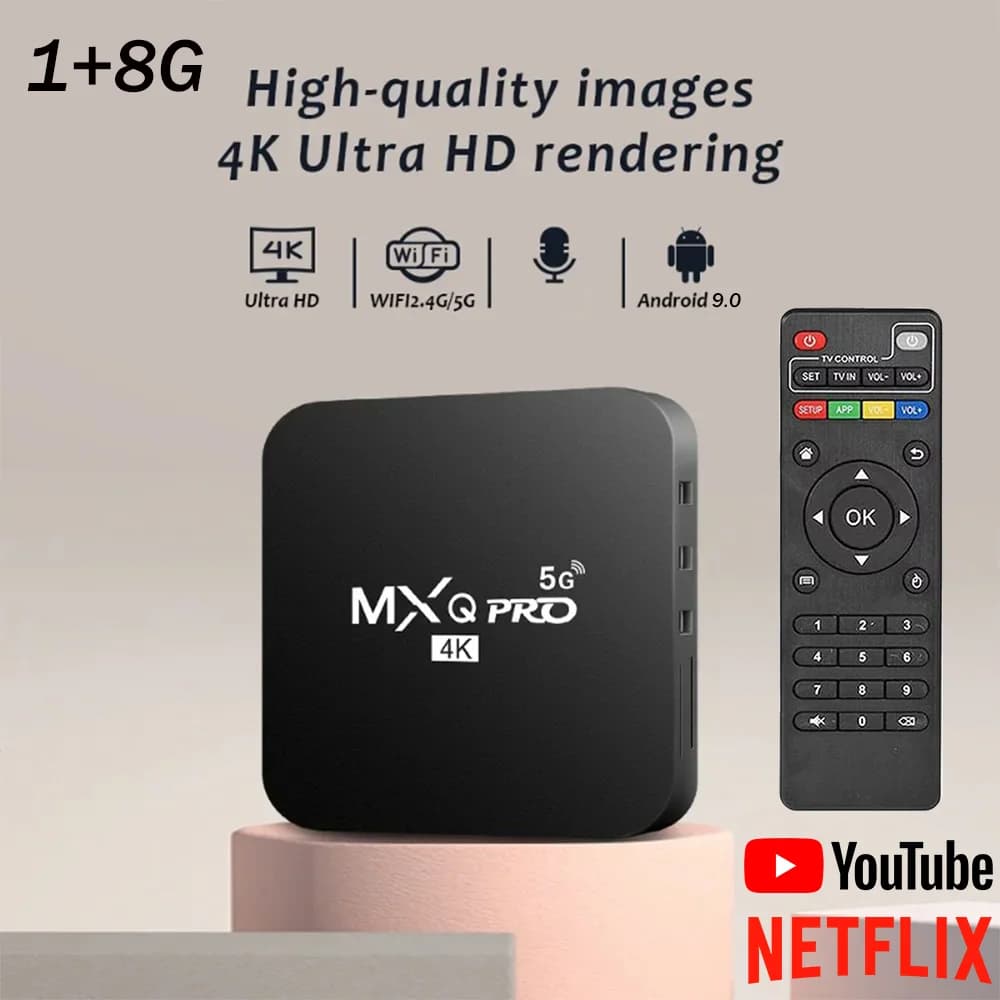 2026 5G HD 4K HDR Android 9.0 Smart TV Box TV Stick MXQ PRO TV Box H313S Wifi Telecomando Smart TV Set-Top Box KowanKit